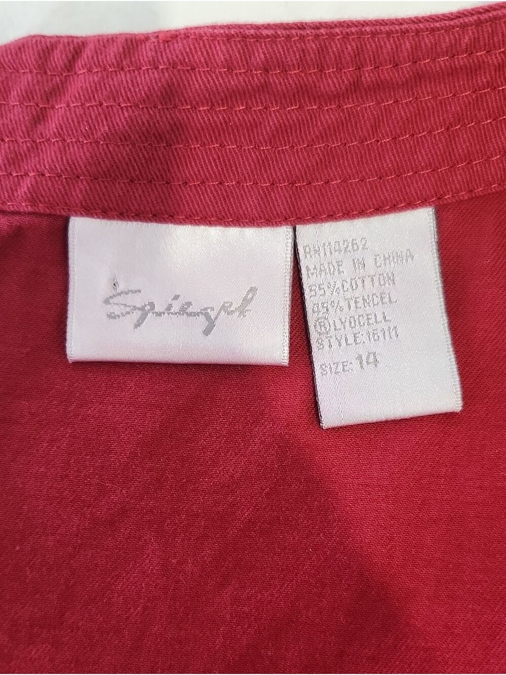 Spiegel Vintage Red Maxi Dress Sleeveless Fitted Mermaid Size 14 Cotton Tencel - Picture 5 of 8